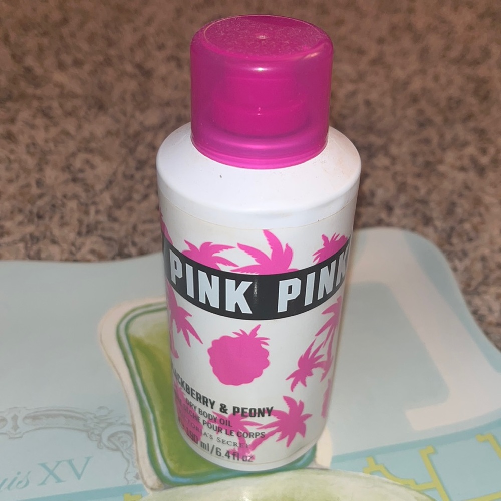 PINK Blackberry and Peony dry body oil